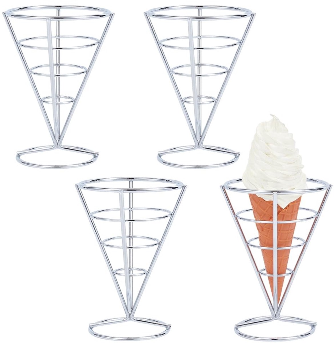 Elzusha - RVS Wafelzakhouder Set van 4 voor Voedsel