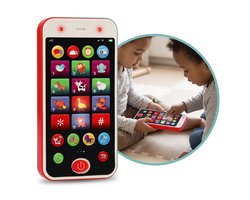 Cheqo® Speelgoedtelefoon - Kindertelefoon - Babytelefoon - Speelgoed Smartphone - Speeltelefoon - Kinder GSM - Educatief Speelgoed - Interactief Speelgoed - Peuterspeelgoed - Babyspeelgoed met Touchscreen - Dierengeluiden - Licht en Geluid