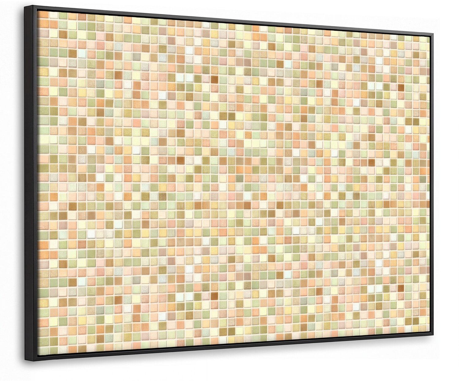 Canvas Schilderij met Baklijst 80x60cm - Mozaïek - Patroon - Terracotta - Muurdecoratie woonkamer - Slaapkamer decoratie - Kamer accessoires - Schilderijen op canvas met lijst