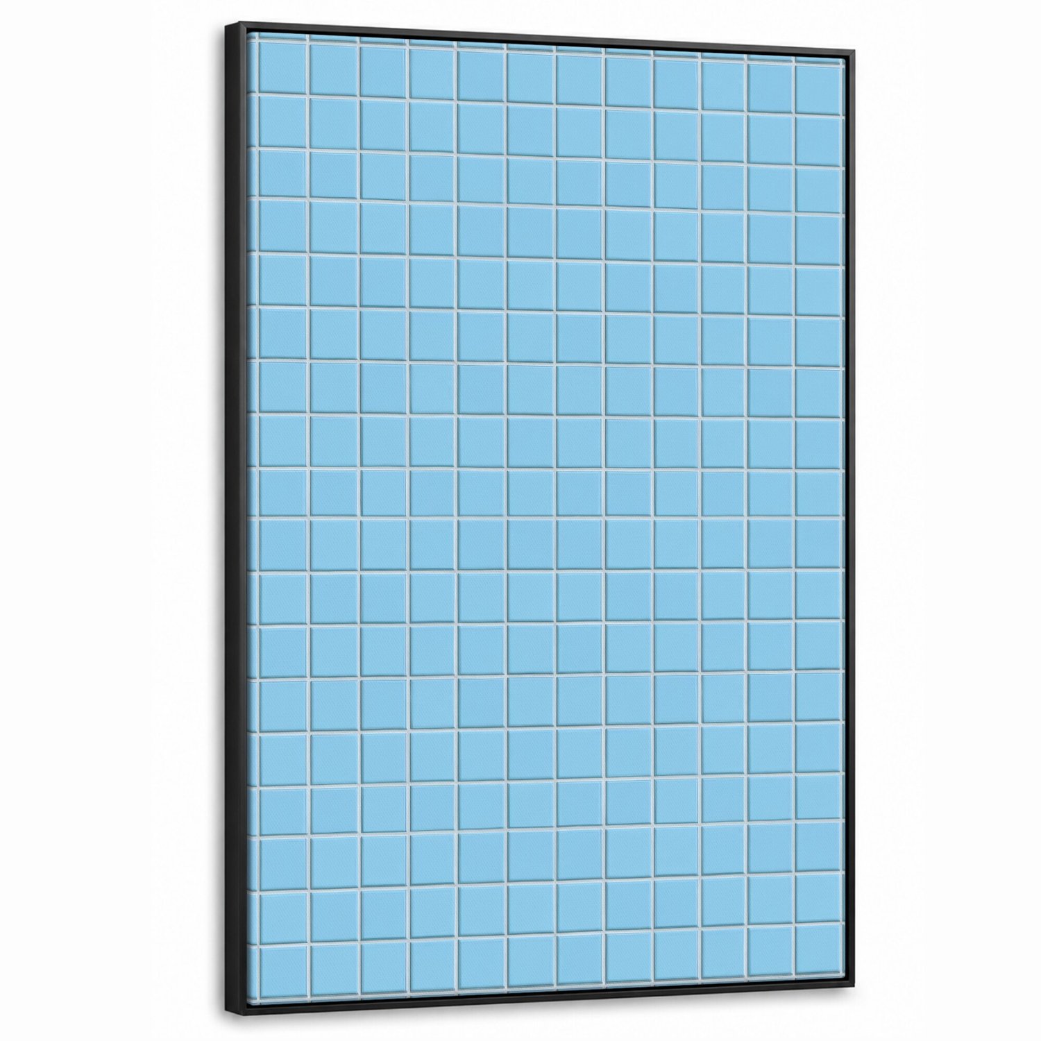 Canvas Schilderij met Baklijst XXL Canvas Schilderij met Baklijst 90x140cm - Patroon - Tegel - Pastel - Blauw - Muurdecoratie woonkamer - Slaapkamer decoratie - Kamer accessoires - Schilderijen op canvas met lijst groot