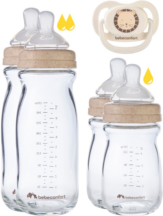 Bebeconfort Physio Air Care Glass Bottle Kit - Inclusief Flesvoeding, Fysiologisch Gevormde Fopspeen en Siliconen Spenen — afbeelding 2