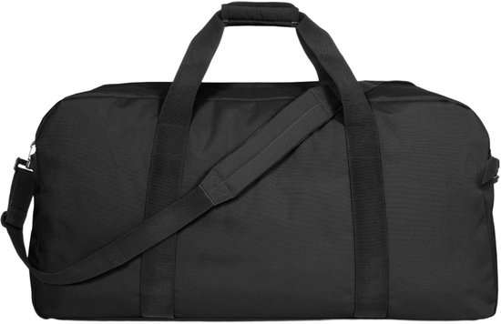 Zwarte Eastpak Terminal reistas met stevige handgrepen en een verstelbare schouderband.