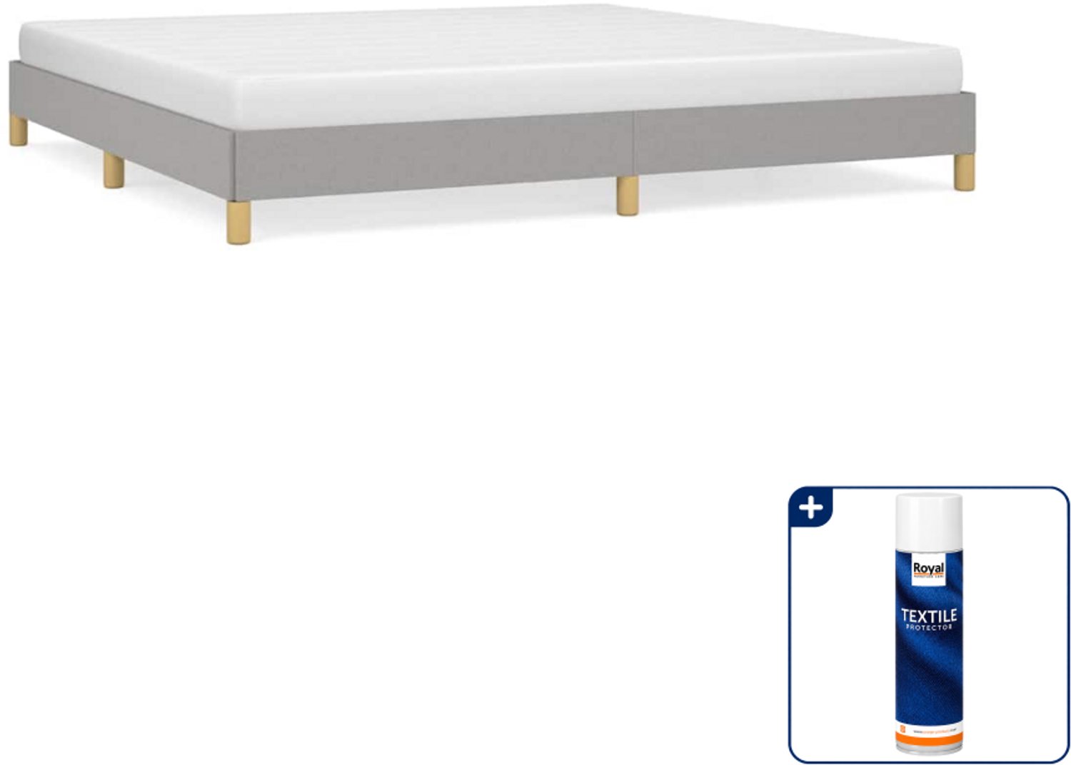 vidaXL bedframe 200 x 200 cm - stof - lichtgrijs - Inclusief textielbeschermer 500 ml