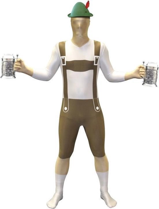 Originele morphsuit Oktoberfest lederhosen M (145 - 160 cm)