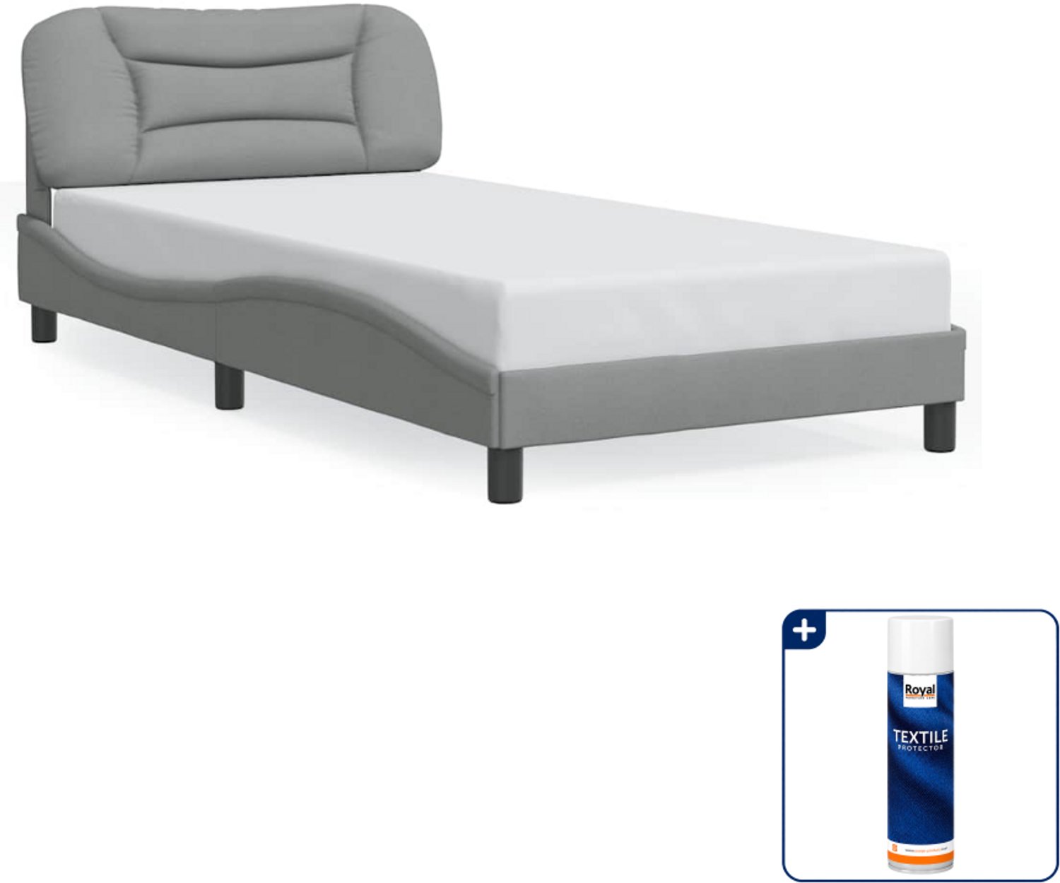 vidaXL bedframe Hvar - 100 x 200 cm - lichtgrijs - Inclusief textielbeschermer 500 ml