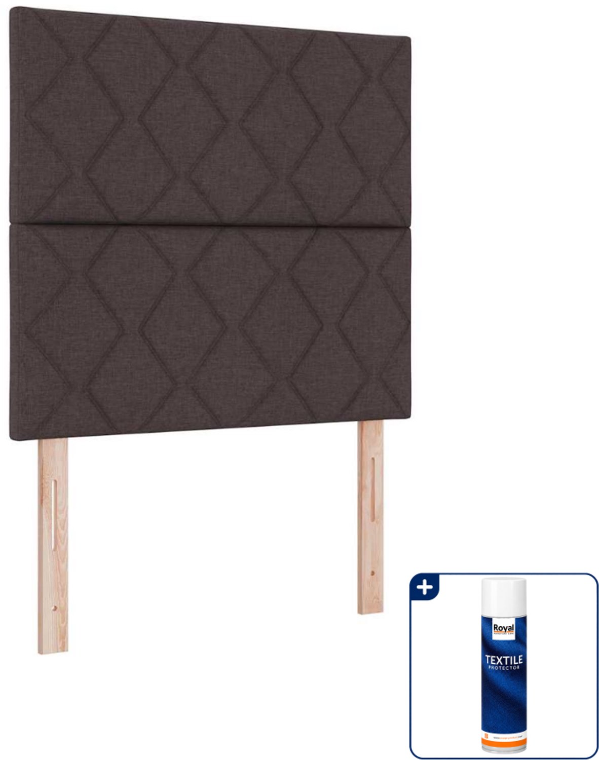 vidaXL Boxspringbed - 120 x 200 cm - donkerbruin - Inclusief textielbeschermer 500 ml