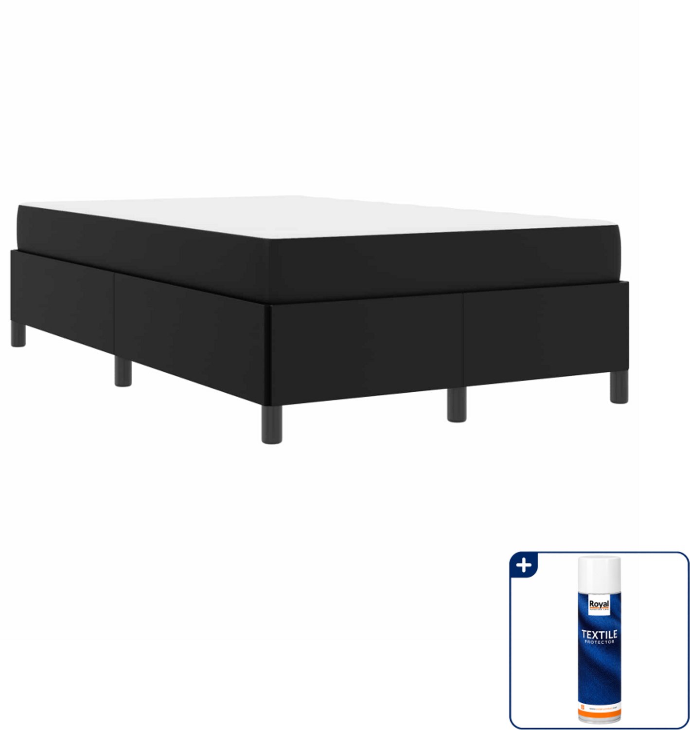 vidaXL bedframe met matras - 120 x 190 cm - stof - zwart - Inclusief textielbeschermer 500 ml Bruin