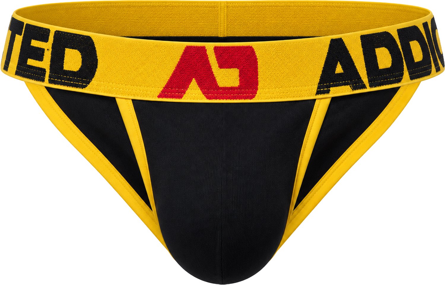 ADDICTED Open Fly Cotton Bikini Black/Yellow - MAAT XL - Heren Ondergoed - Slip voor Man - Mannen Brief