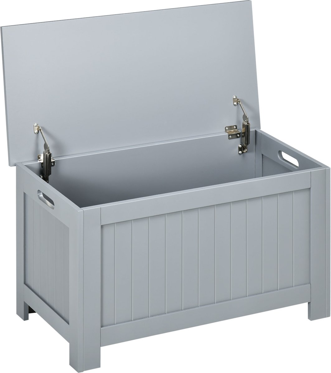 HOMCOM-Opbergkist-MDF-81x40x46cm-Grijs