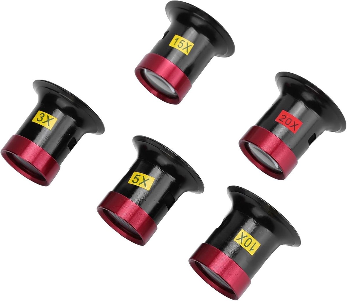 5-delige Sieraden Loep Set, 10x Vergrootglas voor Horlogemakers, Draagbare Monoculaire Vergroting met Kwaliteitsglas voor Duidelijkheid en Precisie bij Sieradeninspectie