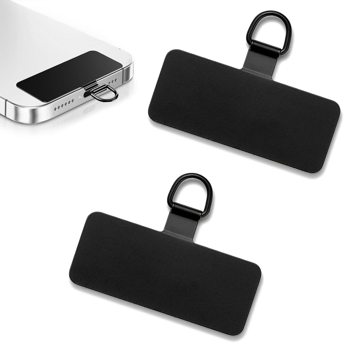 2 Stuks Telefoonbeveiligingsketting met RVS Multifunctionele Patch, Universele Retractable Beveiliging voor Buiten tegen Diefstal
