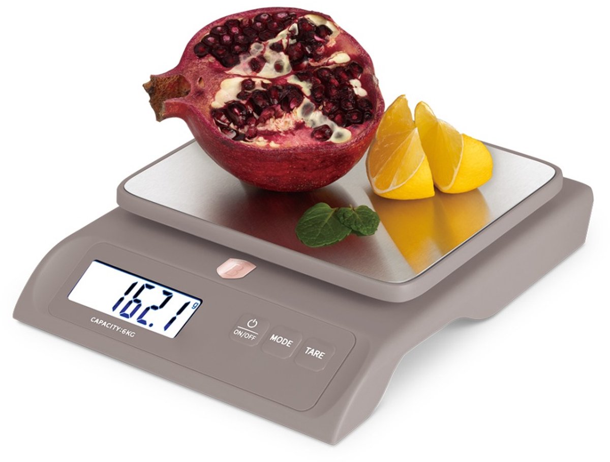 Digitale keukenweegschaal 6 kg Taupe Collection