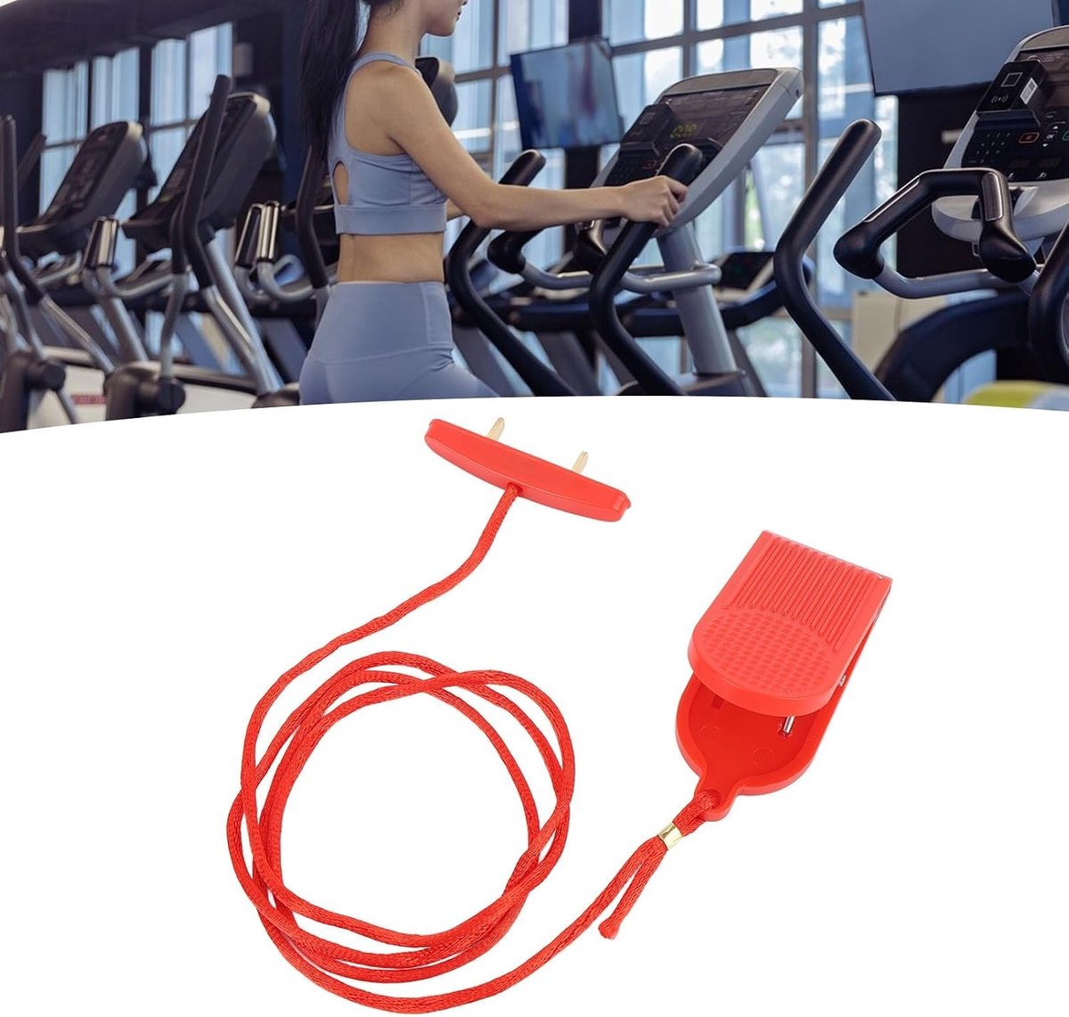 Universele Loopband Veiligheidssleutel - Magnetische Noodstop Schakelaar met Dubbel Inzetstuk voor Hardloopmachines en Fitnessapparatuur