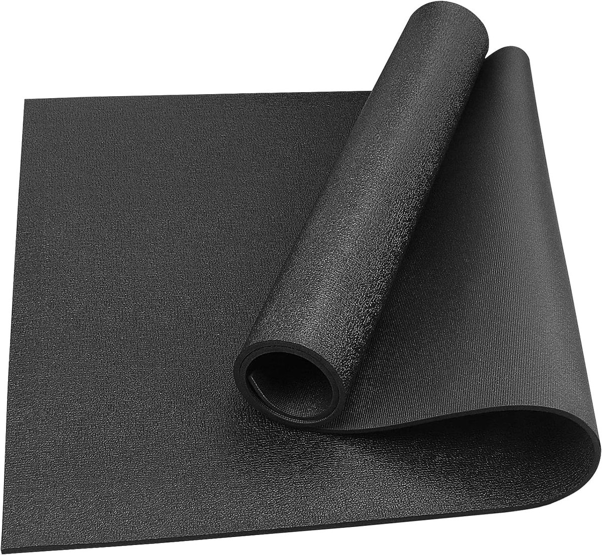 Antislip mat fitnessapparaat - Zwart - 200 x 90 x 0,6 cm - PVC vloerbeschermer voor trainingsapparatuur