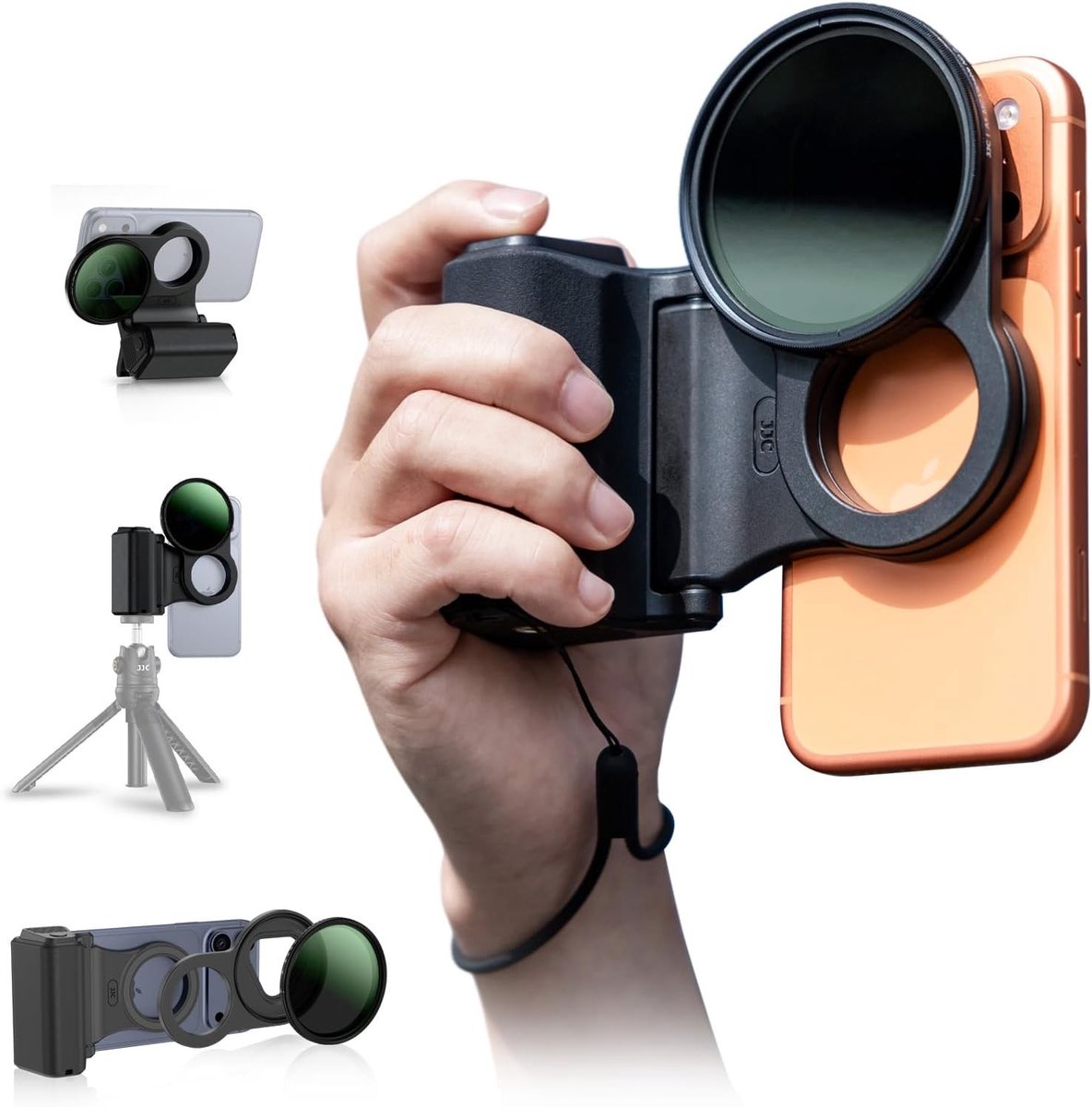 Variabele ND Filter ND2-128 (7 Stops) met Magnetische Adapter en Handgreep - 3-in-1 Kit voor iPhone 17 Pro Max/16 Pro Max/15 Pro Max/14 Pro Max, Neutrale Dichtheidsfilters voor Professionele Fotografie