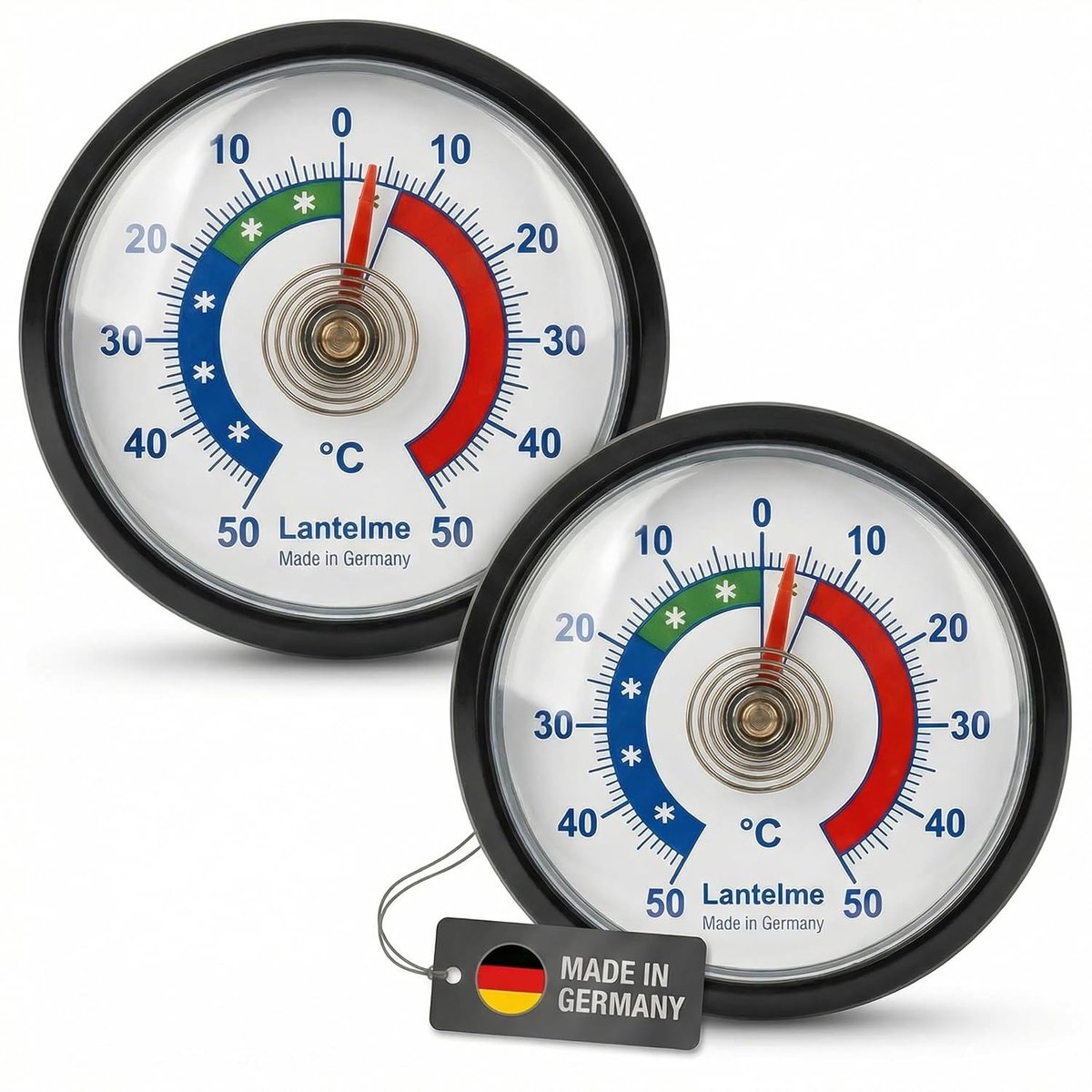 Aanlegthermometer - Zwart - 5,2 cm - Analoge Koelkast- en Diepvriesthermometer - Voor Koelkasten en Vriezers
