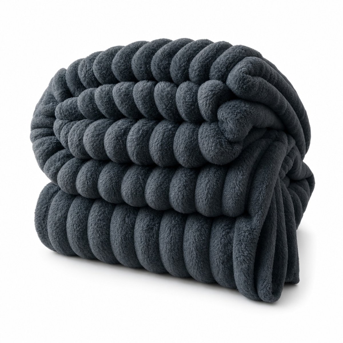 DELAGO Reversible Polyester Plaid Grijs – Zachte Pluche Deken met Reliëf