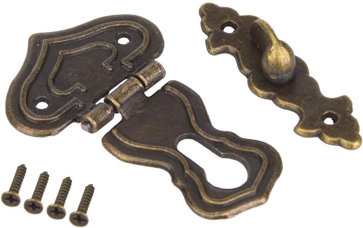 Antieke Messing Sloten voor Sieradenboxen - 10 Stuks Decoratieve Latch Knots met Schroeven voor Houten Dozen en Vintage Decoratie