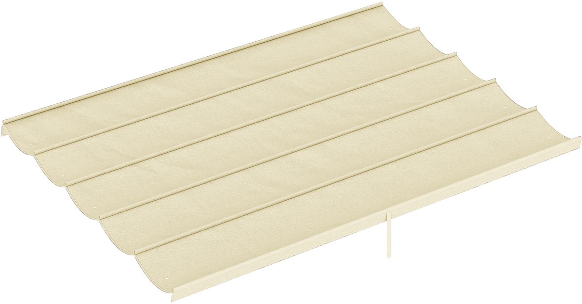 Uitschuifbare pergola/paviljoendak van 4 x 3 m - alleen het dak - 350 x 260 cm - crèmekleurig