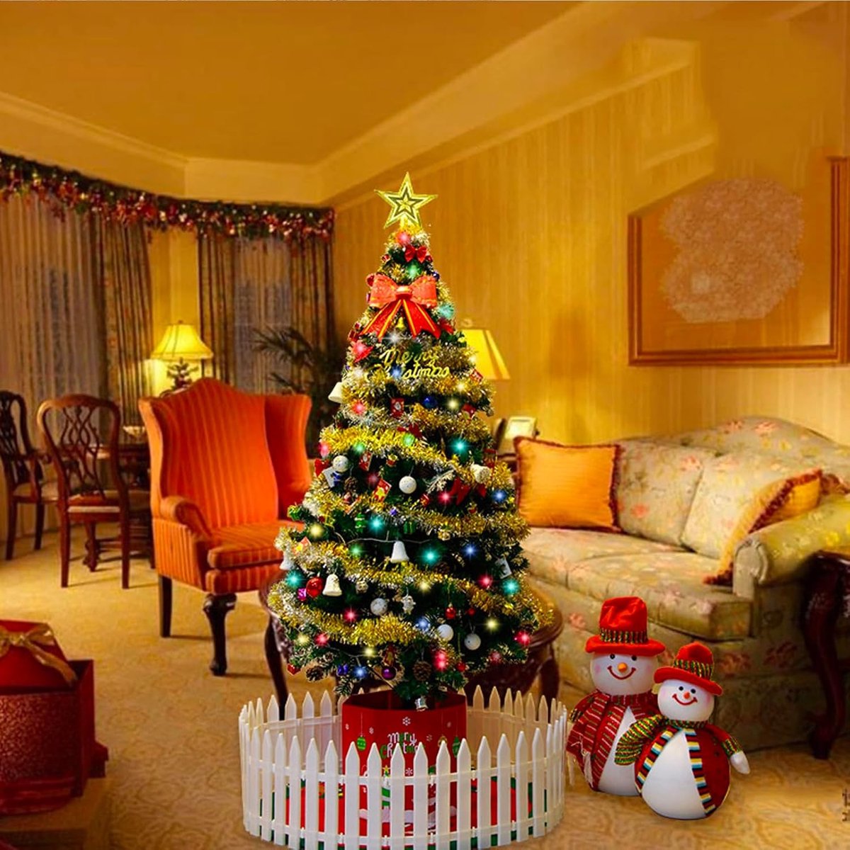 6 Stuks Lametta Slingers voor Kerstmis - Glanzende Decoratie voor de Kerstboom, Feestelijke Versiering en Kerstdecoratie in Zilver – foto 6