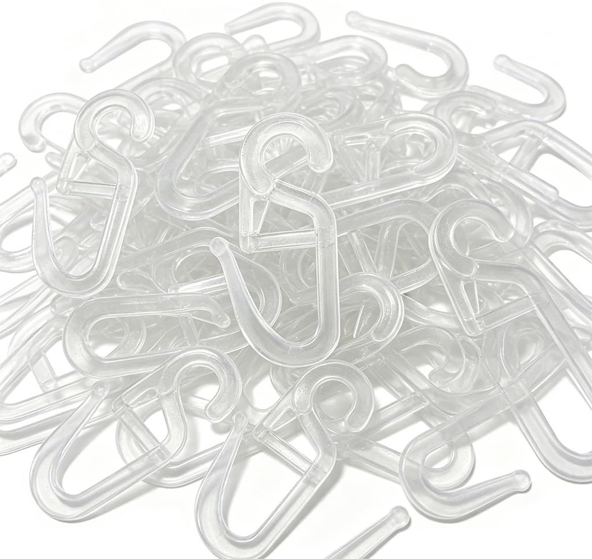 Set van 150 Transparante Plastic Gordijnhaken voor Ringen, Universele Haken voor Plissé Gordijnen, Ideaal voor Woonkamer en Slaapkamer Decoratie