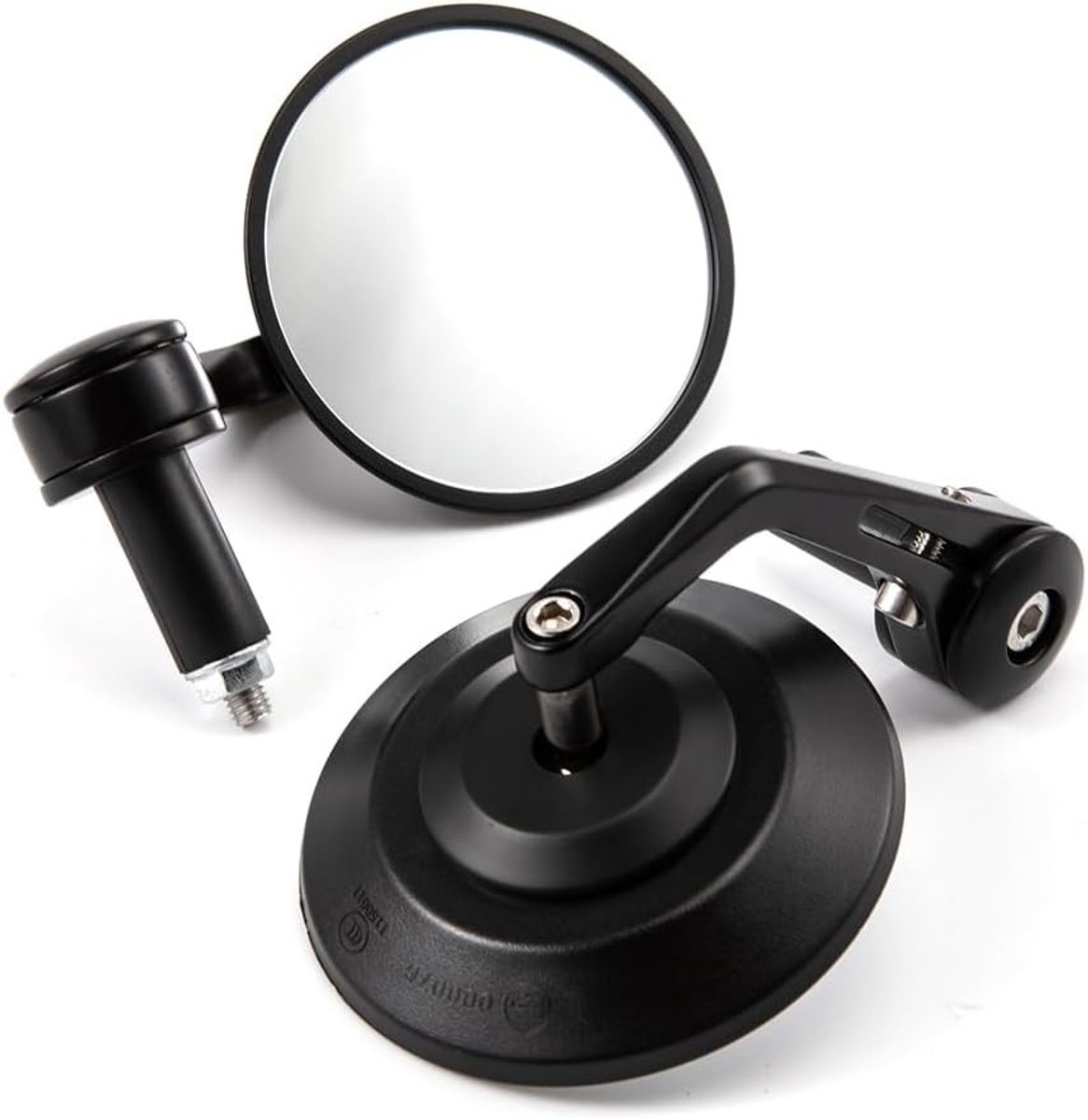 Ronde achteruitkijkspiegel voor motorfiets, geschikt voor Cafe Racer, Cruiser en Chopper, 22 mm aluminium ontwerp
