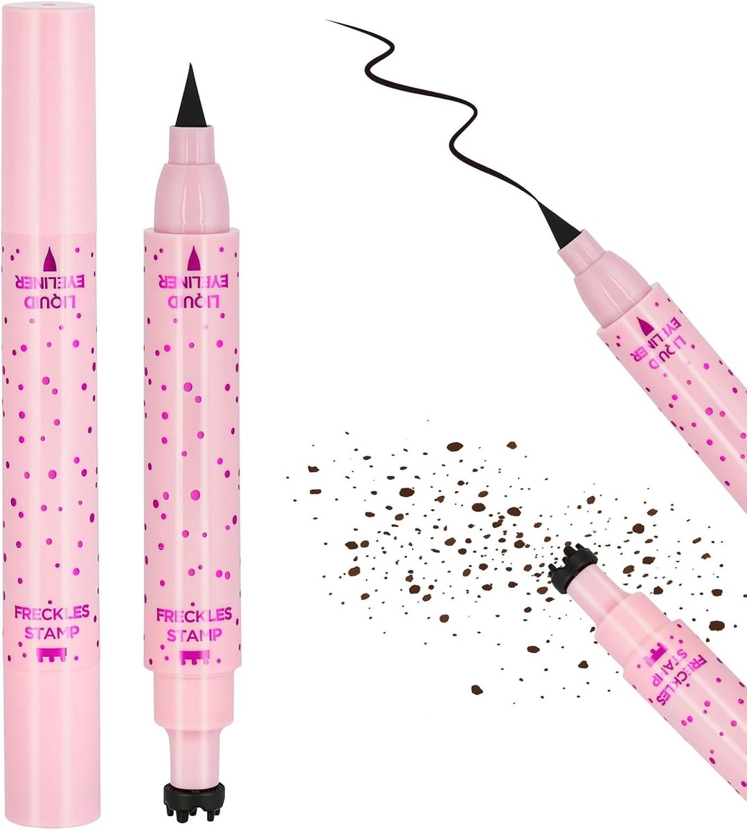3D Freckle Pen, 2 in 1 Make-up Pen met Dubbele Punt, Waterproof en Duurzaam voor Natuurlijke Vlekken en Visserij Make-up (3# Donker, 1 Stuk)