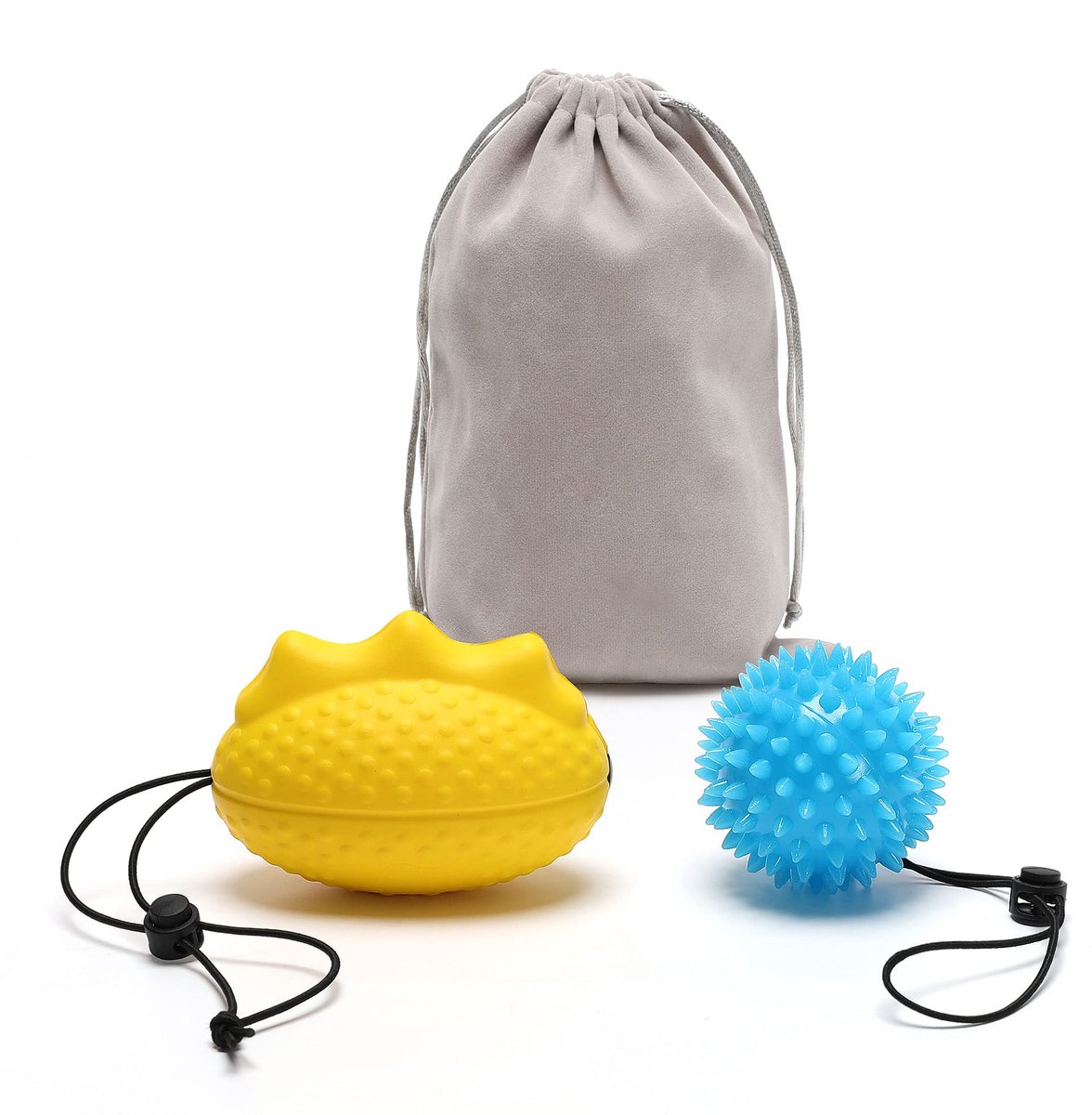 Handtrainer Ballen - 2 Stuks (Zachte Bal & Egelbal) - Kneedbal voor Handtherapie, Vingertraining, Antistress, Massage & Spierversterking