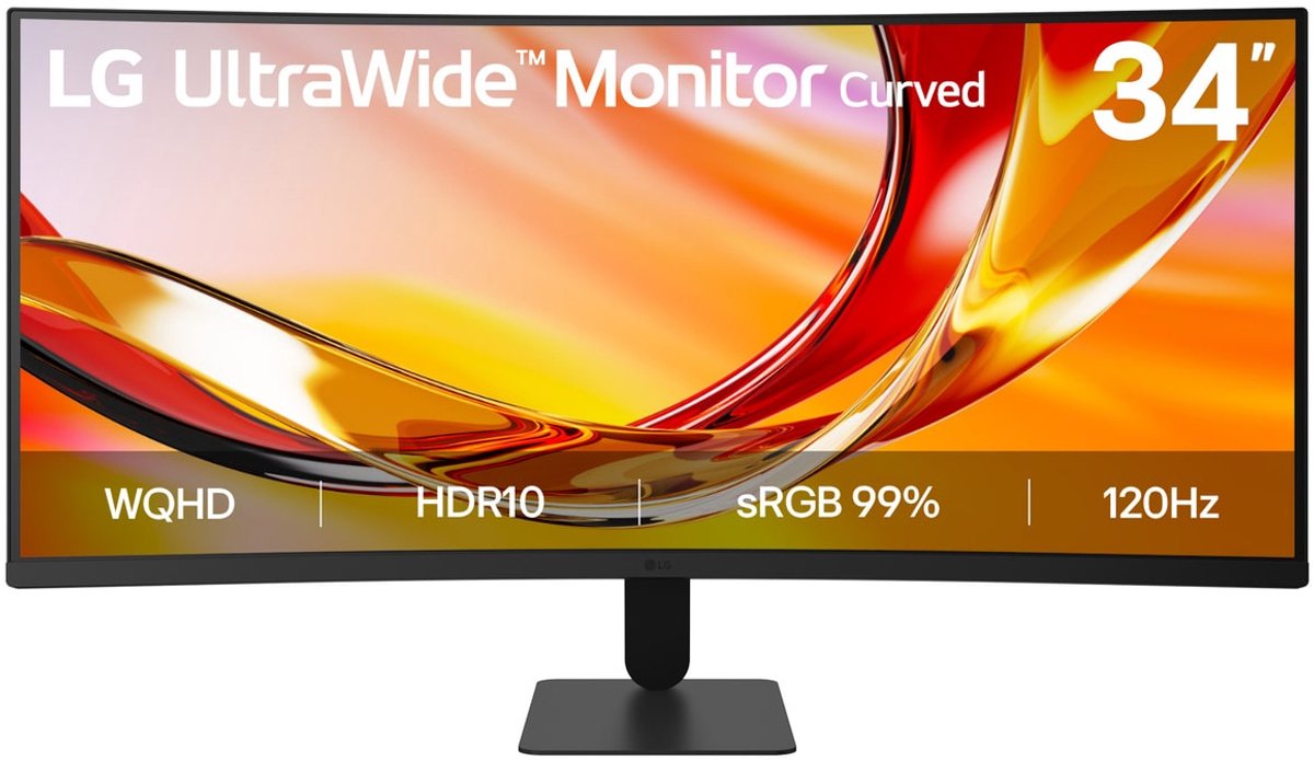 LG UltraWide 34U601B-B - WQHD VA Monitor - 1800R Cruved - 120hz - 34 inch