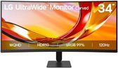 LG UltraWide 34U601B-B - WQHD VA Monitor - 1800R Cruved - 120hz - 34 inch