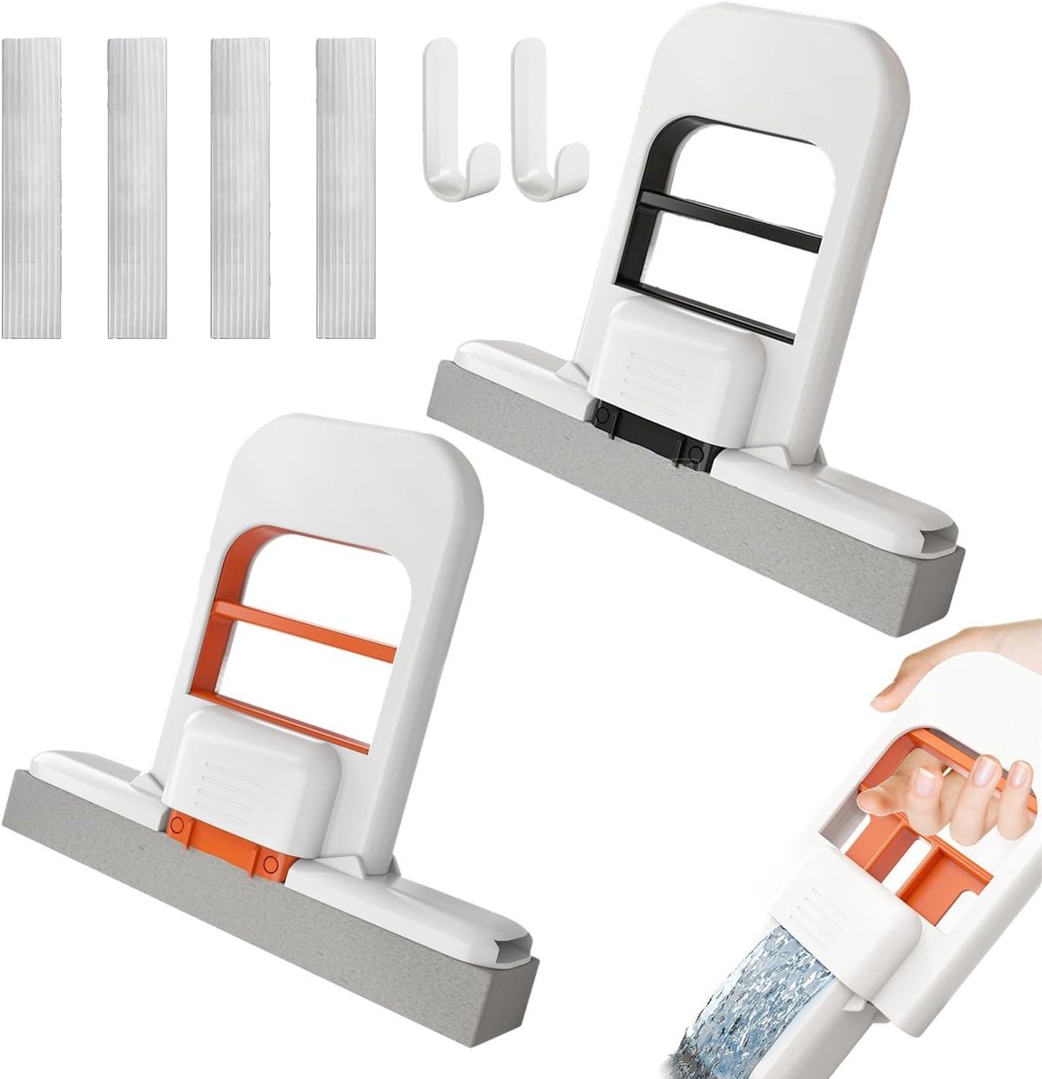 Mini Vouwbare Desktop Mop Set van 2 Stuks voor Keuken, Badkamer en Auto - Ideaal voor Nat en Droog Schoonmaken van Glazen Oppervlakken en Werkbladen