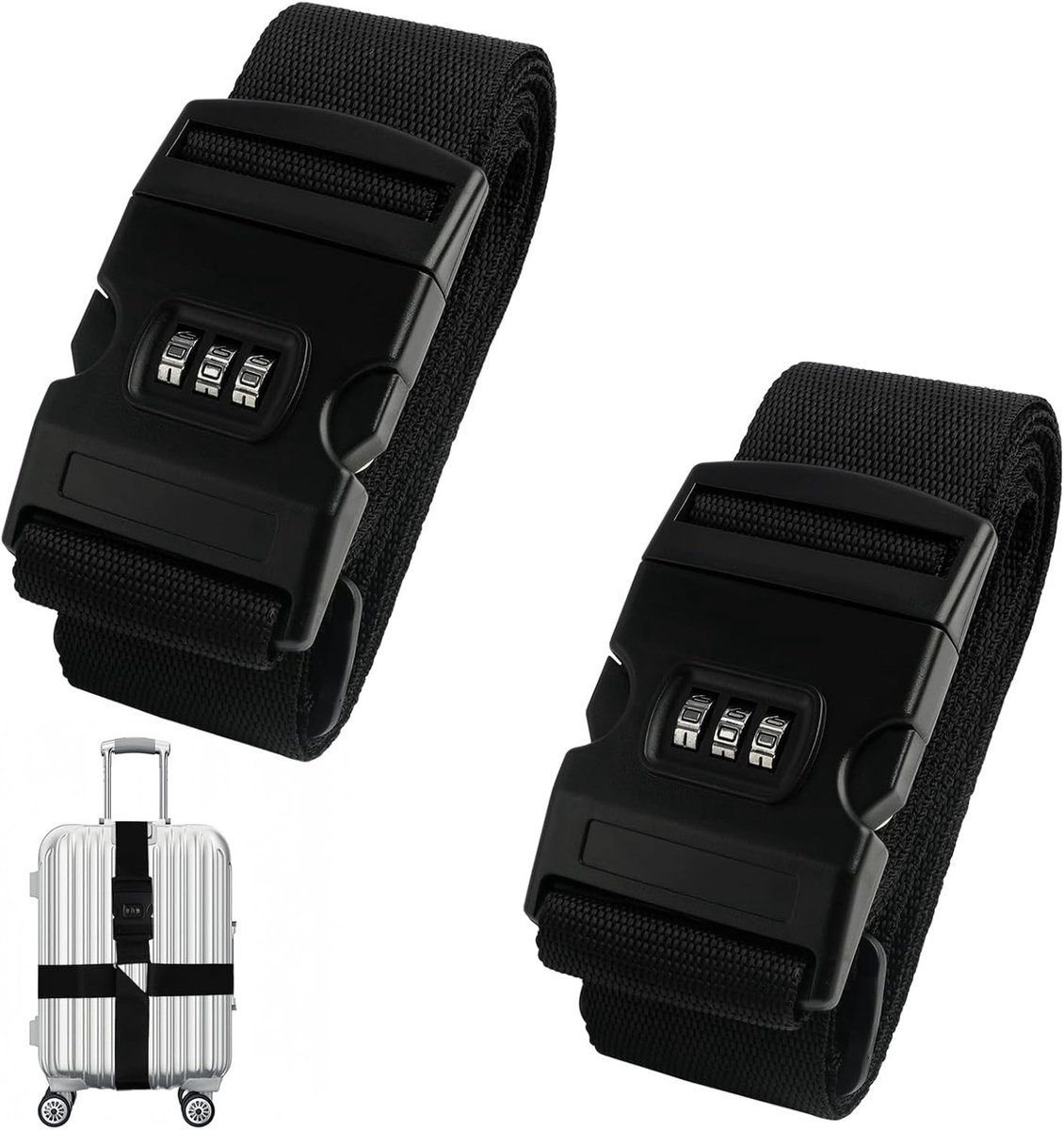 Verstelbare Koffers met Combinatielock en Luggage Strap, Geschikt voor Koffers van 45 tot 76 cm, Ideaal voor Veilig Reizen en Organisatie