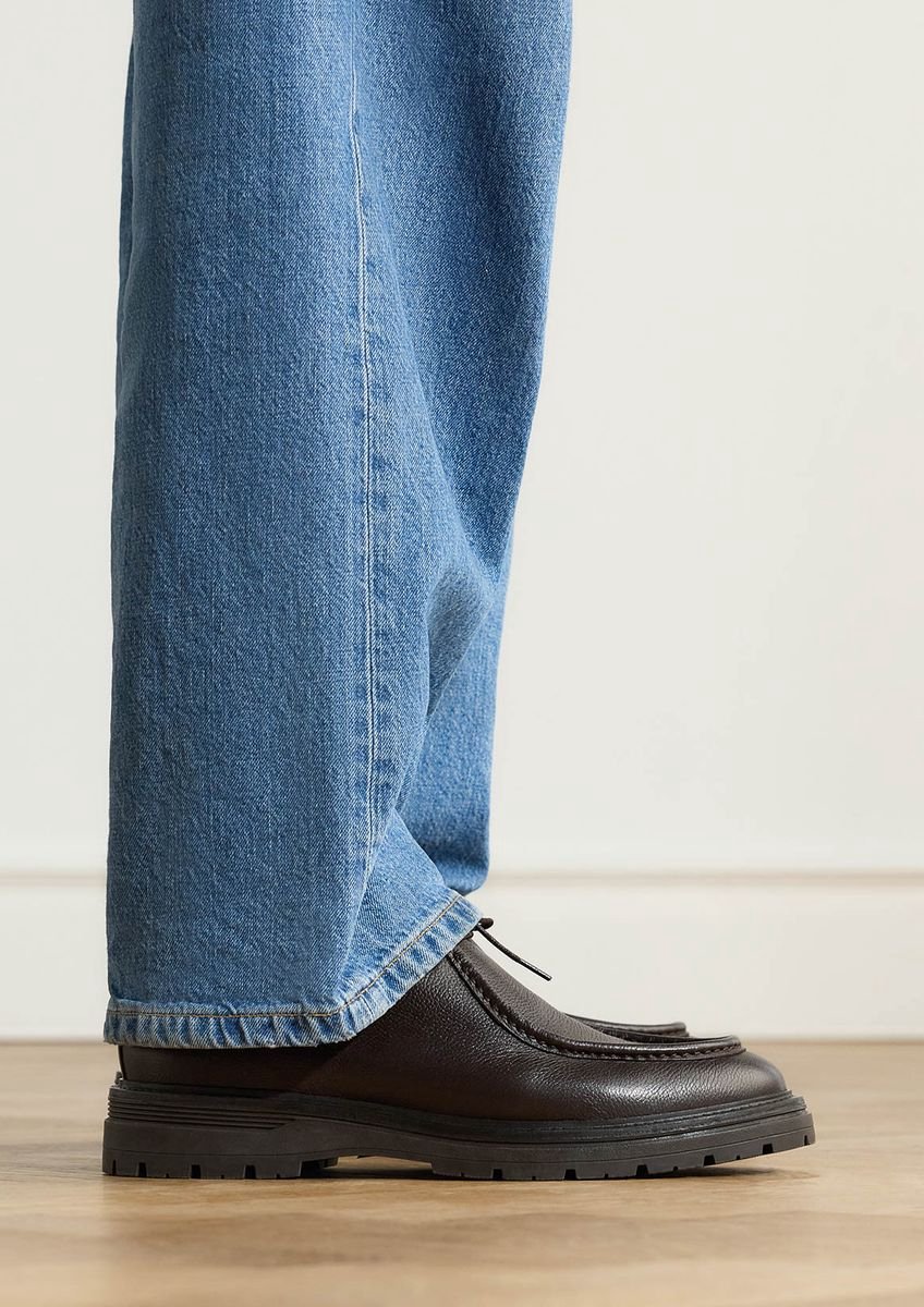 Manfield - Heren - Bruine leren desertboots - Maat 40