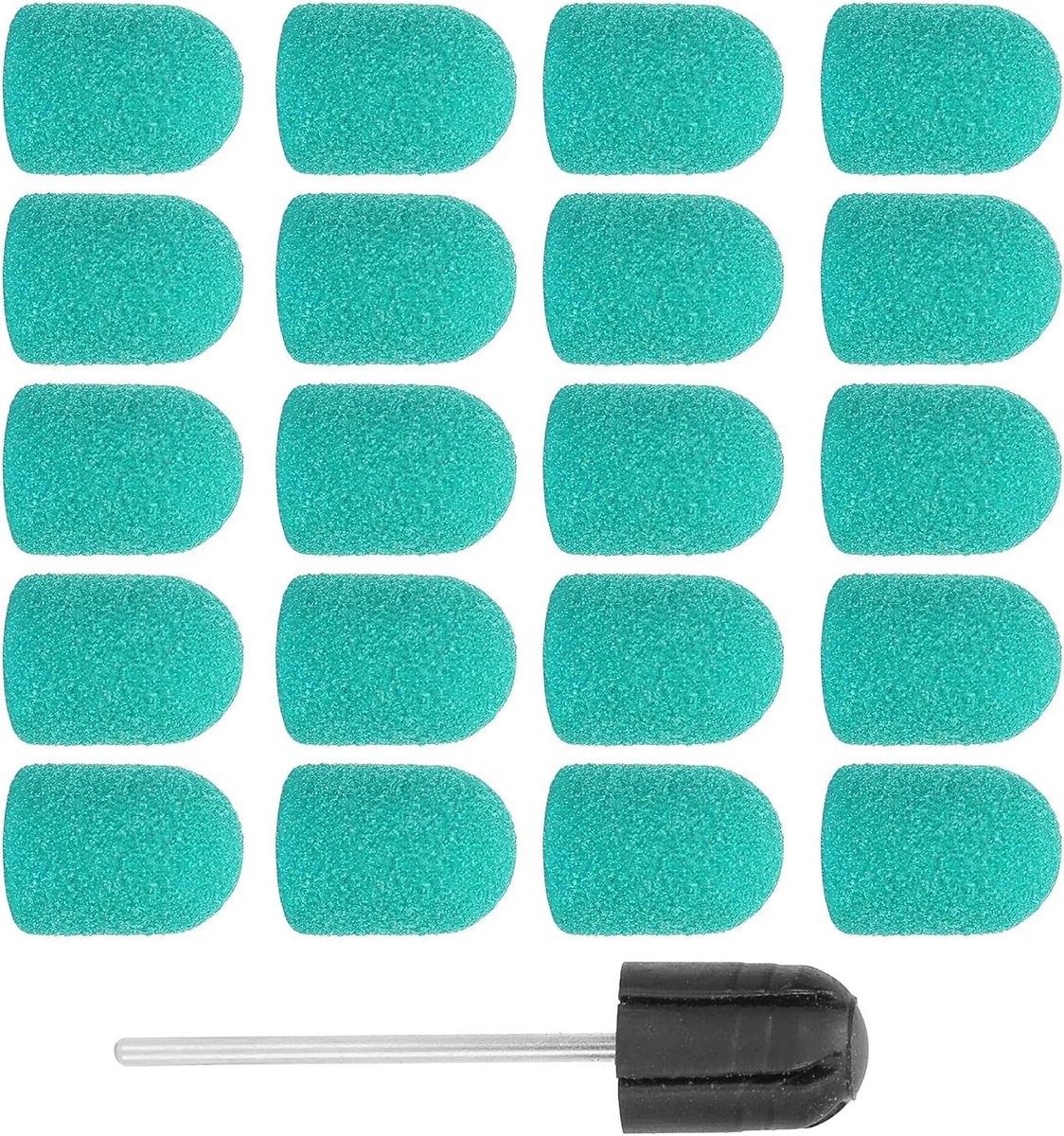 20 Stuks Schuurkappen voor Nagelfrees, 13 x 19 mm Schuurdoppen voor Vingernagels, Polijsten en Inkorten