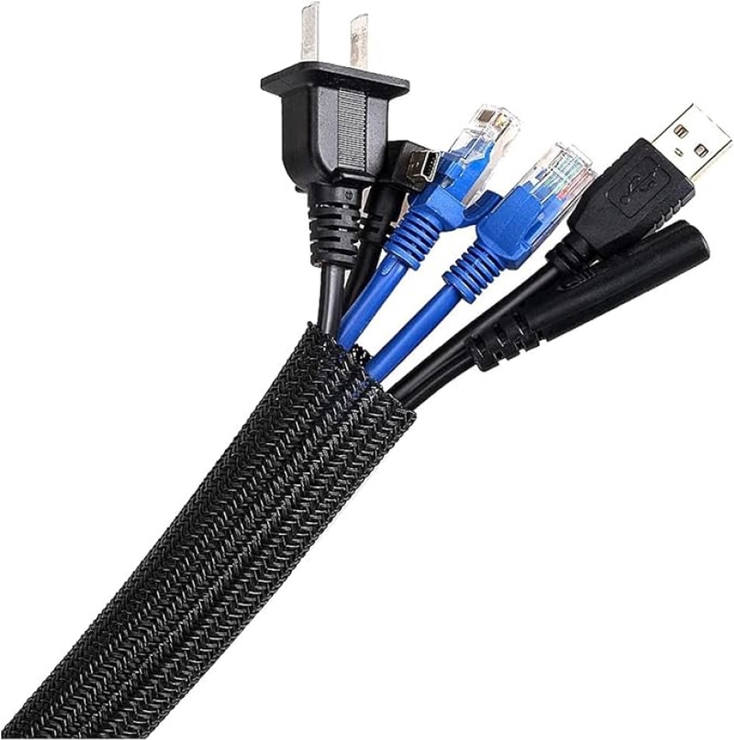 Arvion Zelfsluitende Kabelslang 6 meter - Flexibele Kabelgoot 10-20 mm - Kabelmanagement voor Bureau, TV en Computer - Kabelbescherming tegen Huisdieren - Zwart