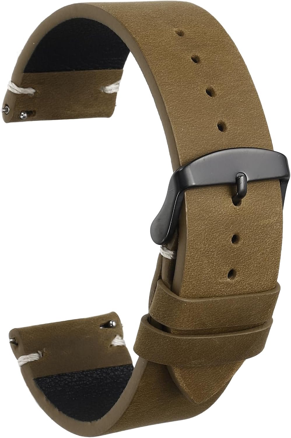 Reservearmband 22 mm - bovenleer donkerbruin - stijlvol ontwerp - Vemera