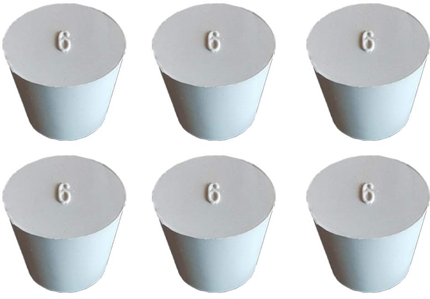 Lab rubber stopper 6 - 6# - voor het verzegelen van ballonflessen en kolf - Vemera