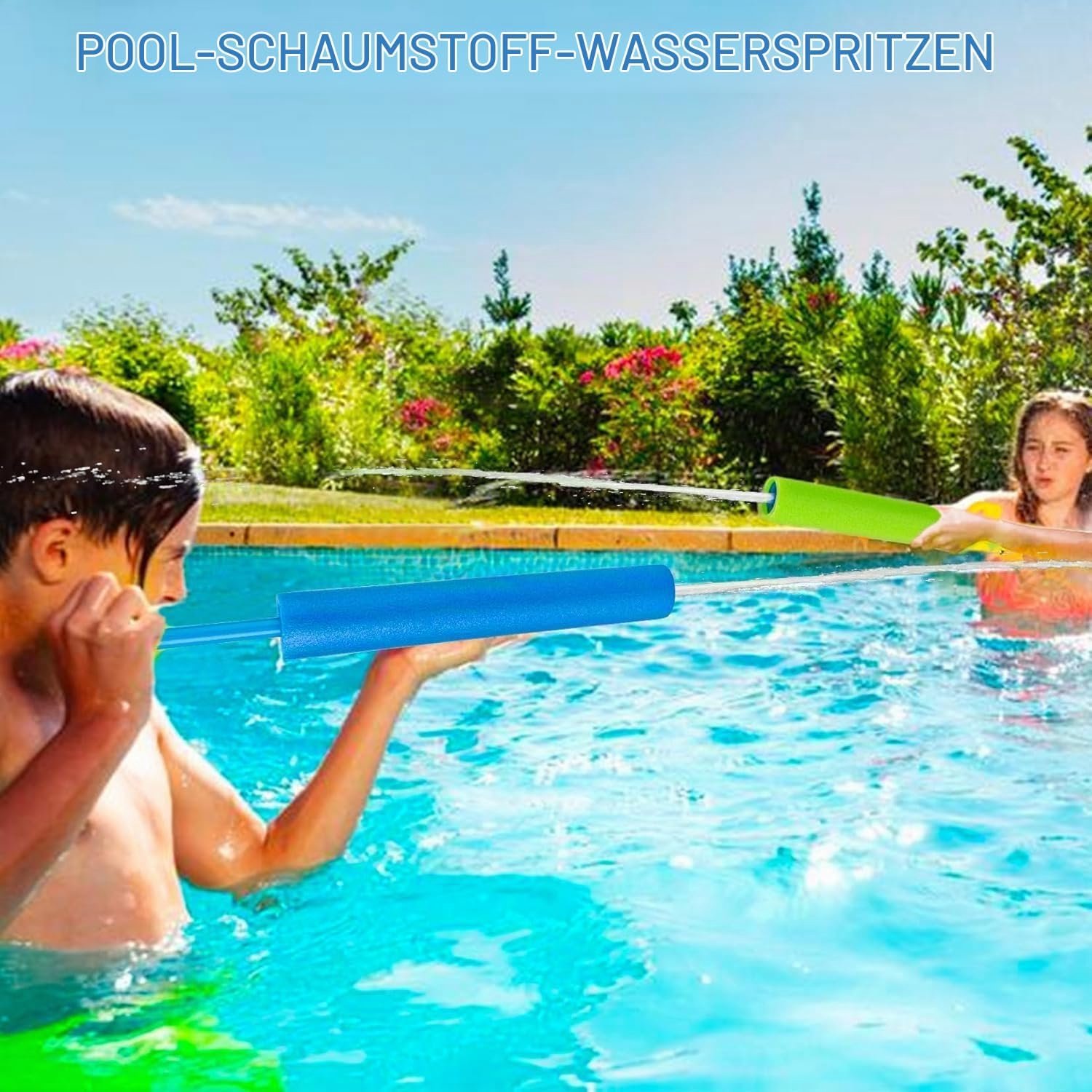 Set van 6 - 11,6 meter bereik - Licht, drijvend - Zomerspeelgoed voor kinderen en volwassenen - Voor zwembad, tuin, strand