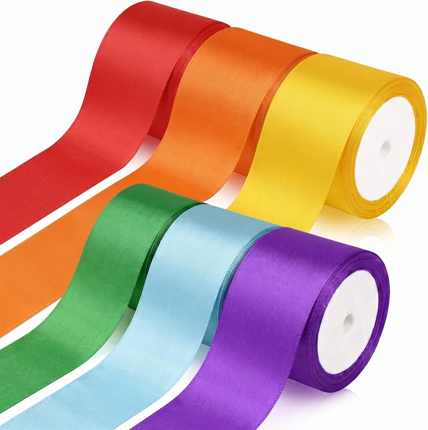 6 kleuren, 5 cm x 10 m, satijn