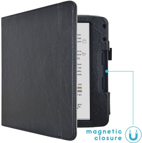 imoshion Ereader Cover / Hoesje Geschikt voor Kobo Libra Colour - imoshion Vegan Leather Bookcase - Zwart van iMoshion — afbeelding 2