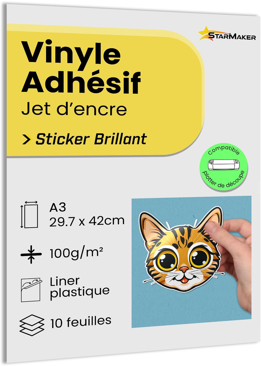 A3 Stickerpapier - Glanzend, Waterbestendig, 10 Vel