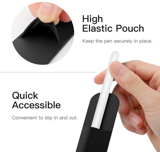 Elastische Pencil Bag voor Apple Pencil met Zelfklevende Bevestiging — afbeelding 3