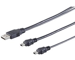 OneOne 0,22m Mini USB kabel. Laadkabel splitter. Stevig oplaadkabel snoer past op Sony Handycam DCR- SR15, SR20, SR21, SR30, SR32, SR33, SR35, SR36, SR37, SR38, SR40, SR42, SR45, SR46, SR48, SR50, SR52, SR55, SR57, SR58, SR60, SR62