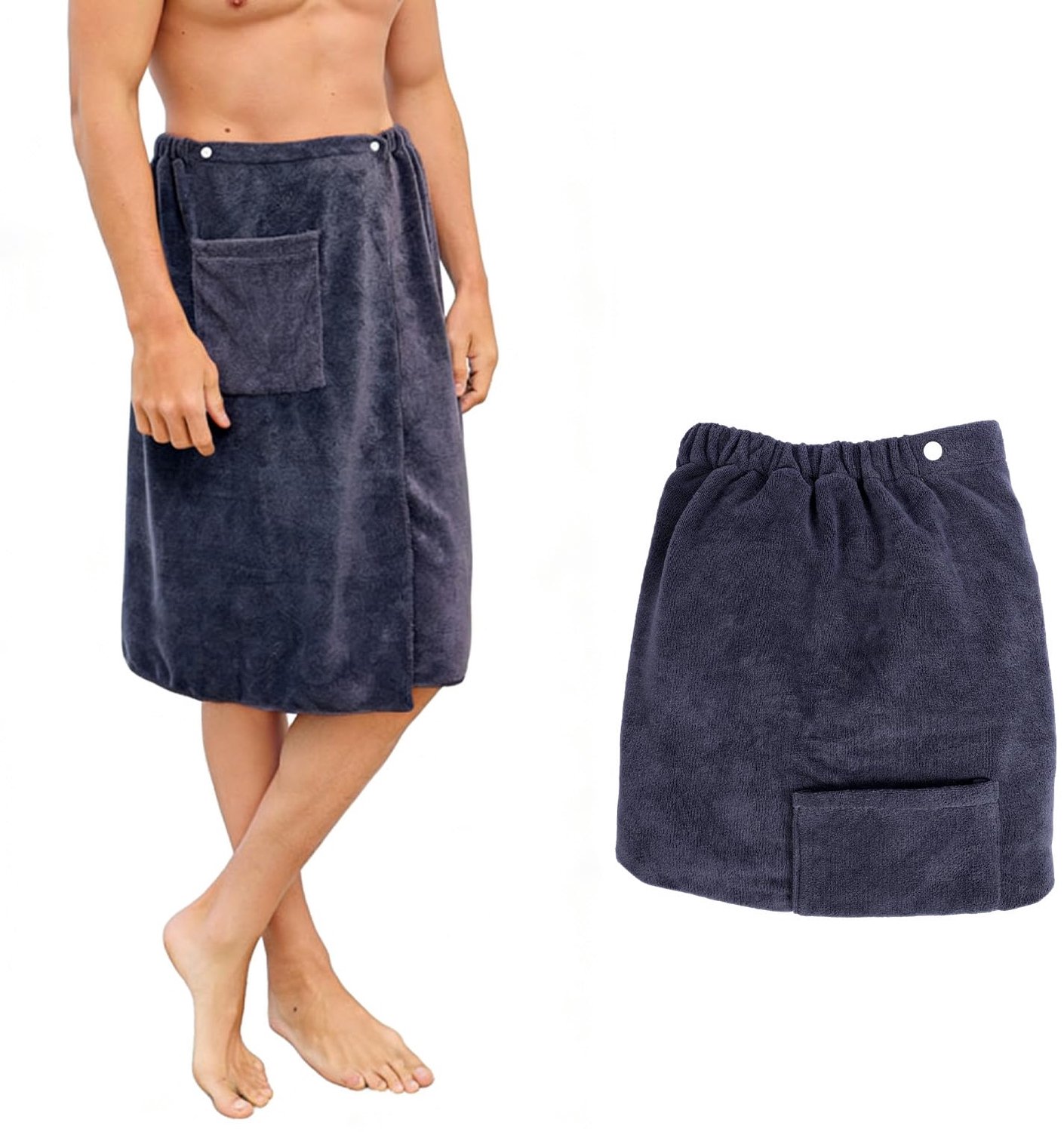 Saunakilt Absorberend - Verstelbare Knopen - Microvezel - Sneldrogend - 70 x 140 cm - Geschikt voor Sauna/Fitness/Douche - Saunahanddoek