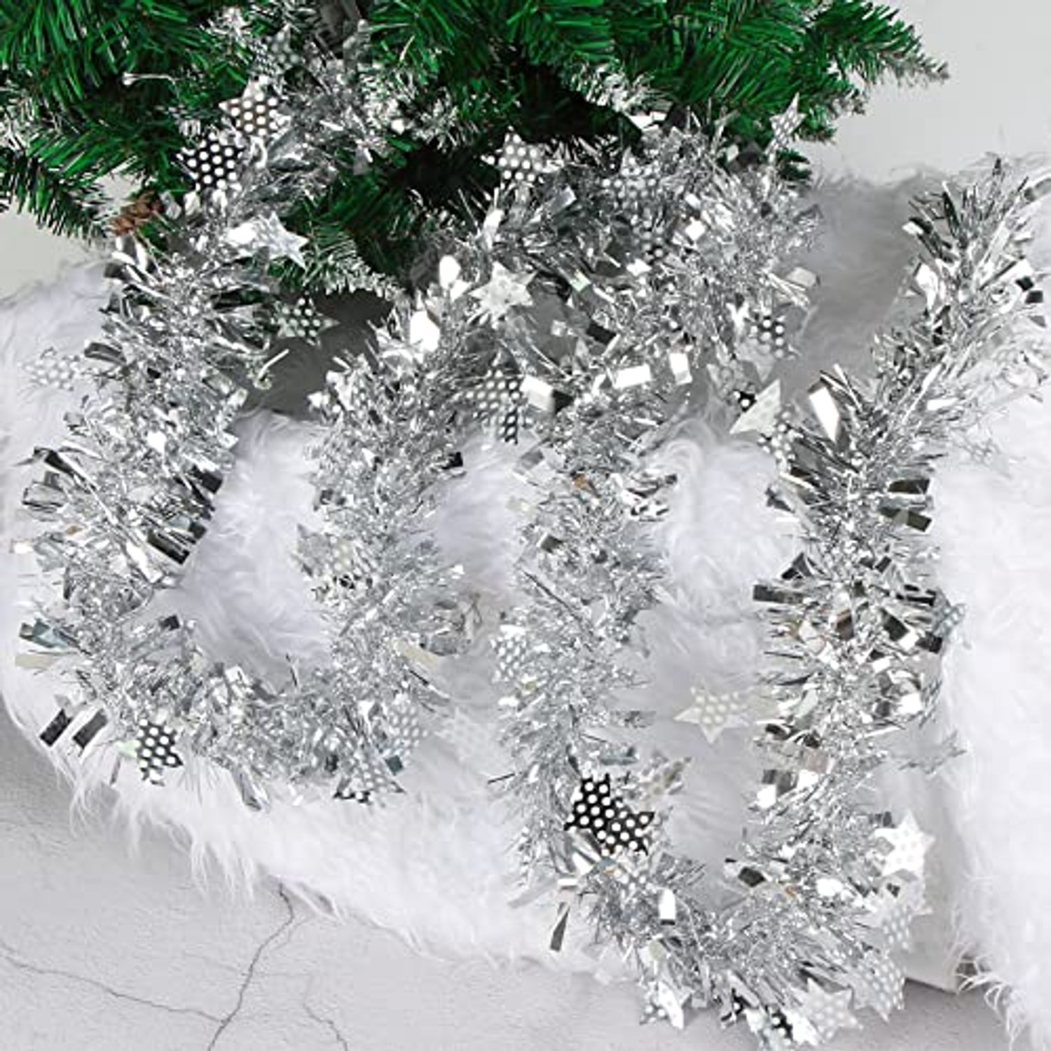 Kerstguirlande - Zilveren Decoratie Garland van 8 meter – foto 4