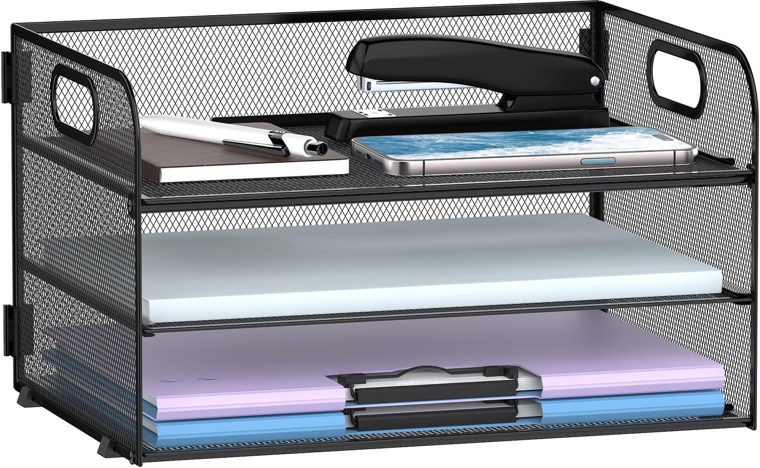3-laags Papierorganizer met Handvat voor Kantoor