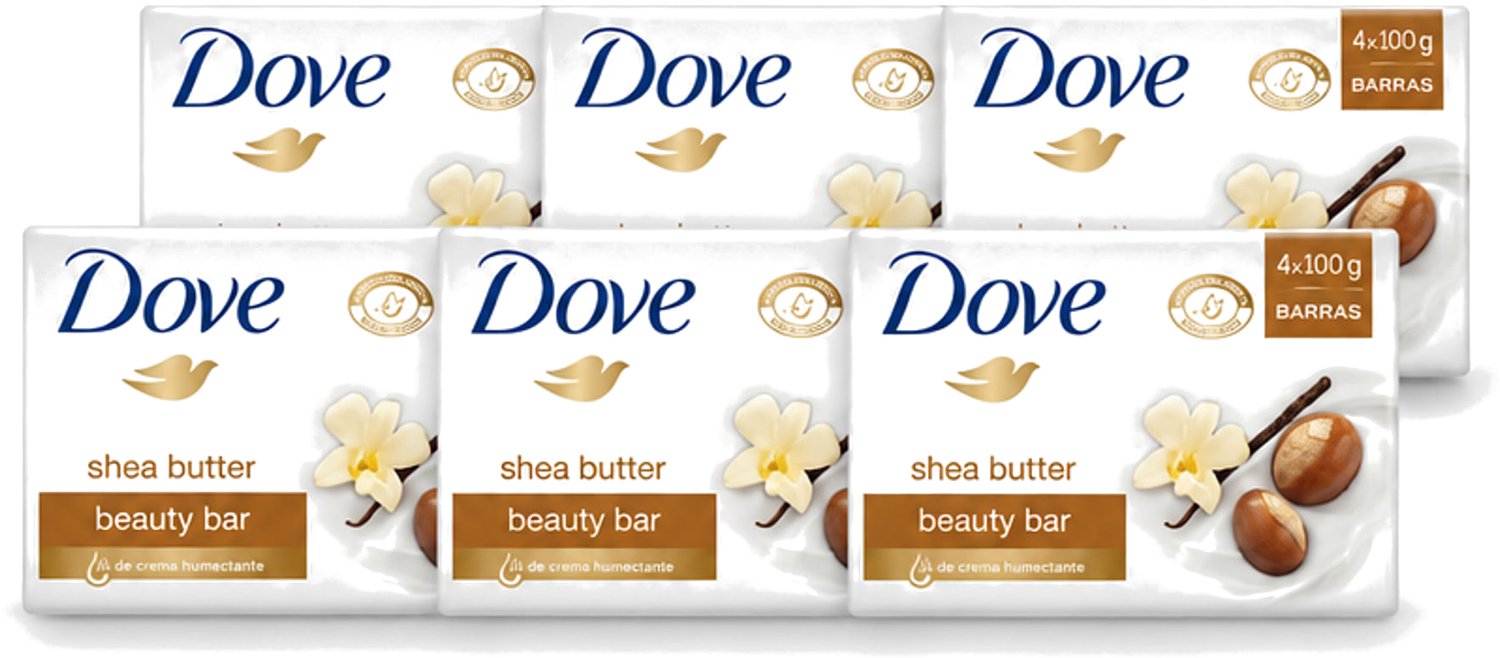 6 x Dove – Zeep – Sheabutter – 4 x 100 g - Voordeelverpakking - 6 stuks