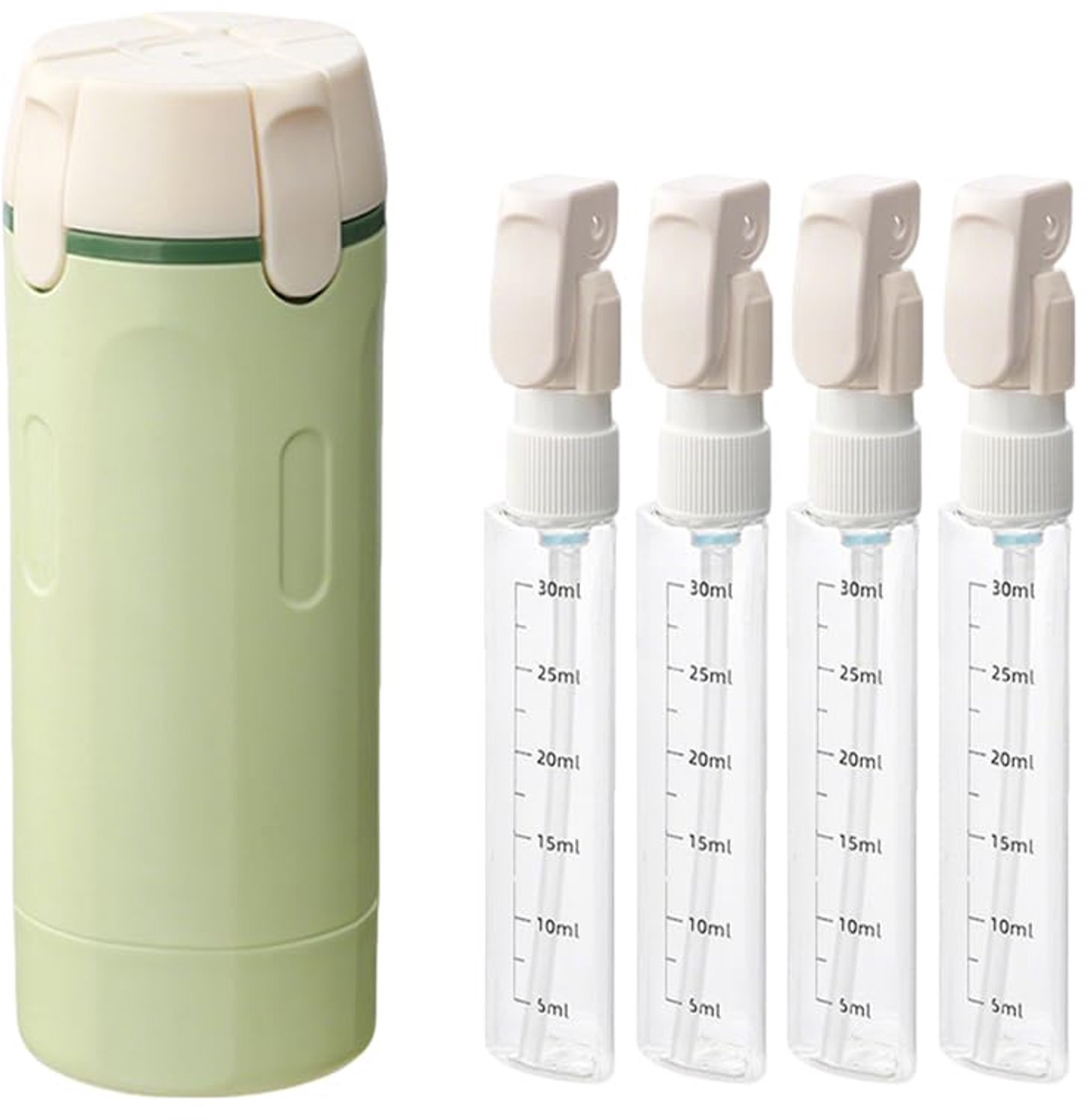 4-in-1 Navulbare Reisdispenserflessen Set voor Shampoo en Lotion