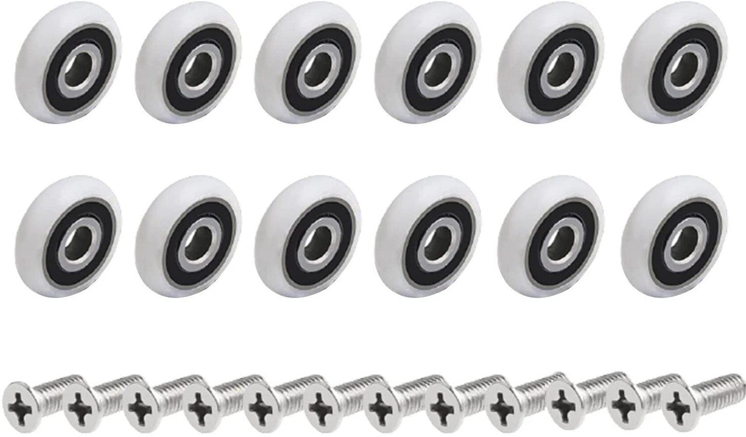 Douchecabine Wielen - 12 Stuks 25 mm met Schroeven