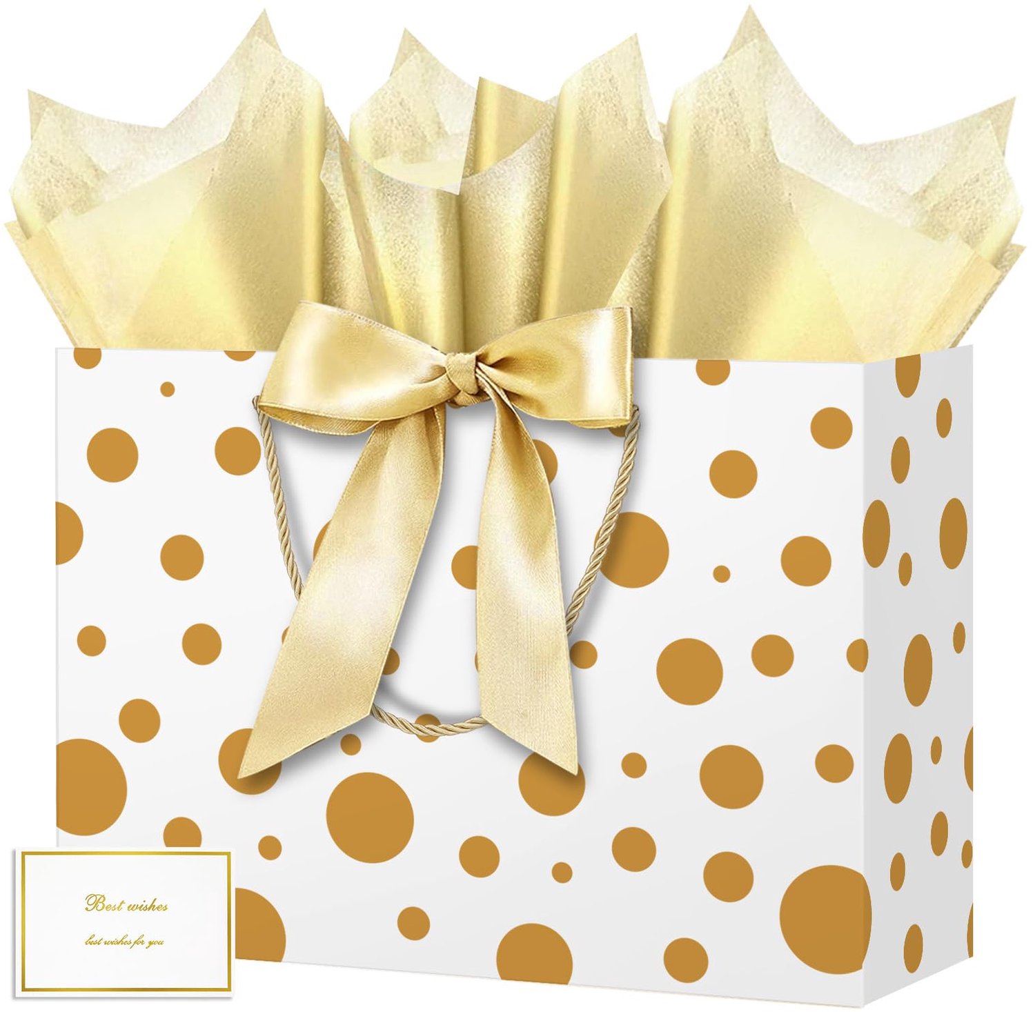 Grote Cadeauzakjes met Papieren Handdoeken en Kaarten - 40 x 30 x 12,5 cm